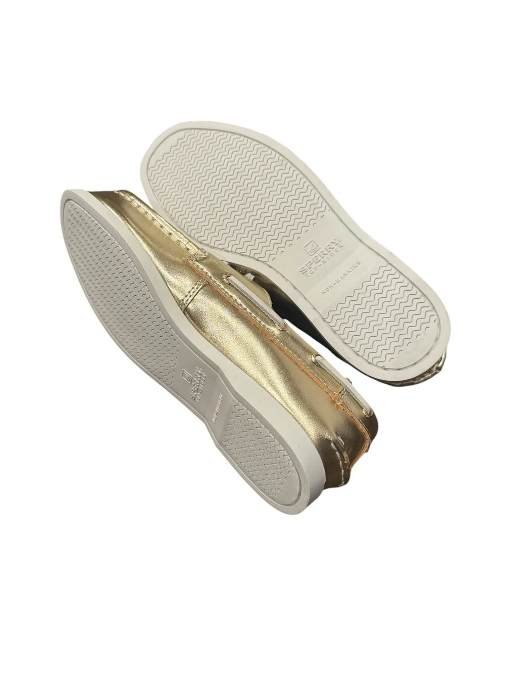Sperry kids authentic Original metallic gold leather 2-eye boat shoe 3 NEW